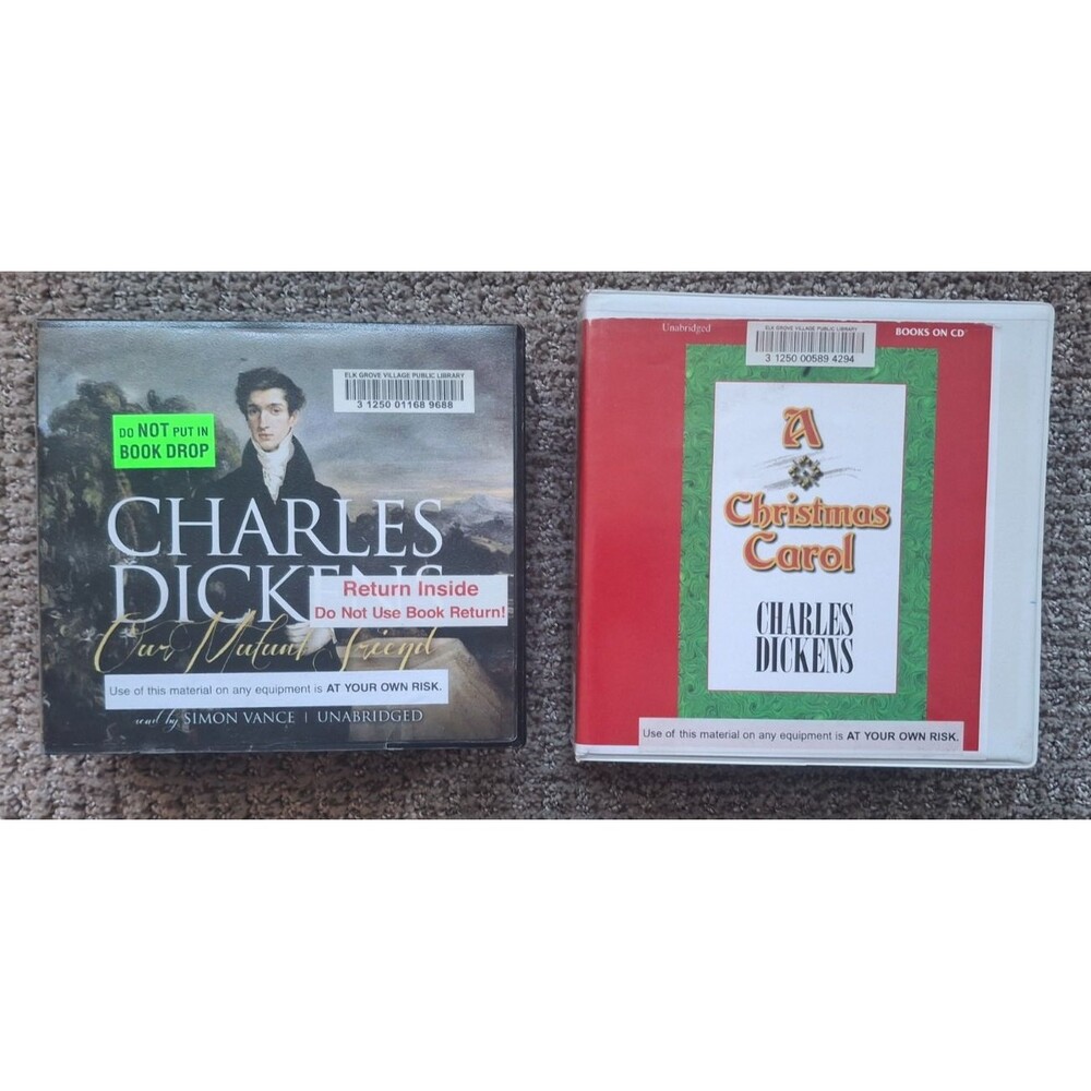 Lot of 2 Charles Dickens Audiobooks on CD Classics Mutual Friend Christmas Carol
